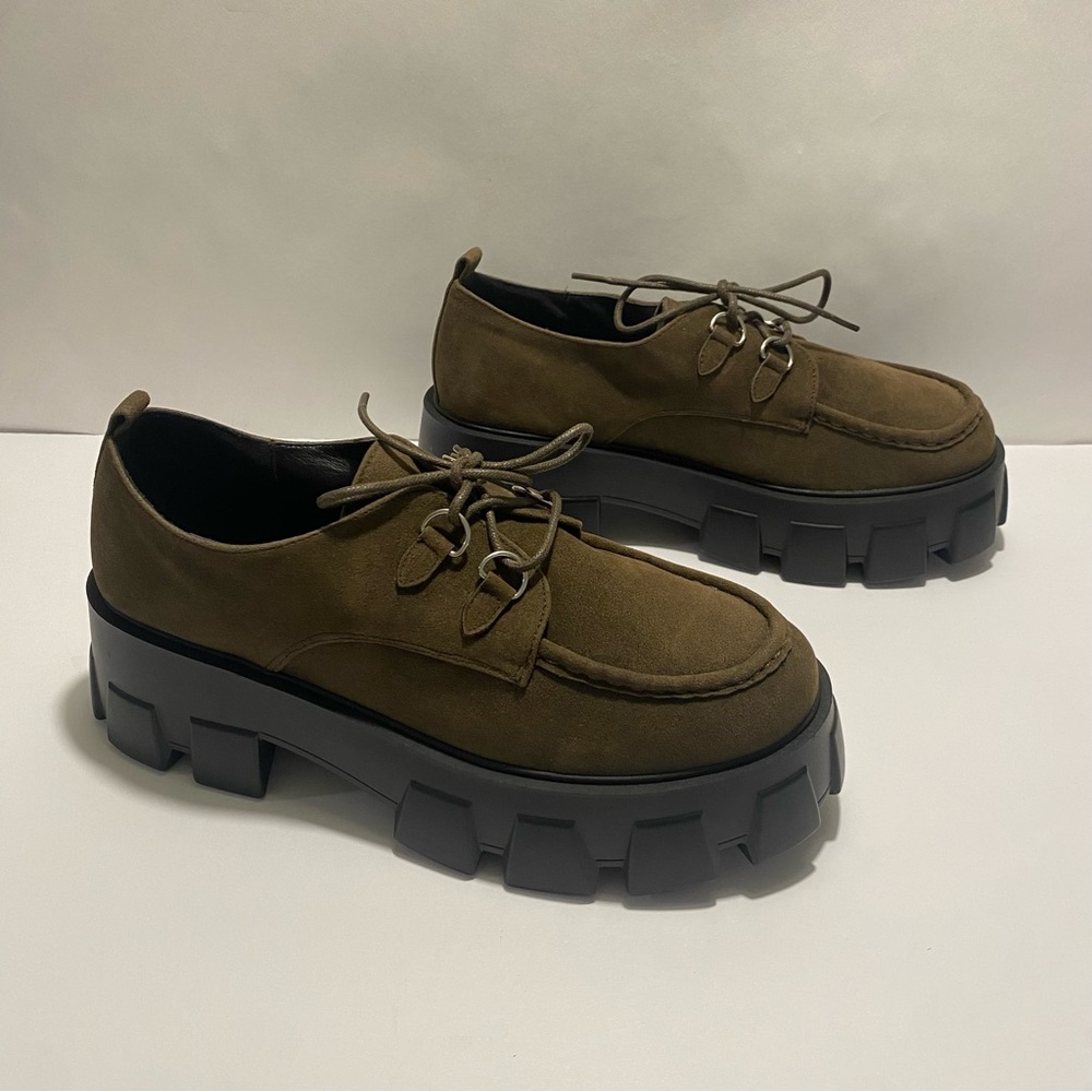 JustFab Brown & Black Chunky Sole Oxfords